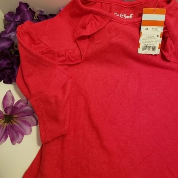 Cat Jack Blouse Ruffle Knit Shirt Hot Pink Long Sleeved Girls Rayon New - Picture 2 of 7